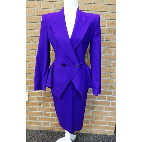 Christian Dior Vintage 100% Worsted Wool Suit Skirt Set Size 6 - Picture 1 of 11